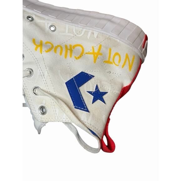 Converse Not A Chuck High Top Shoes White/Blue/Red Size 12 – Preowned - Picture 4 of 14